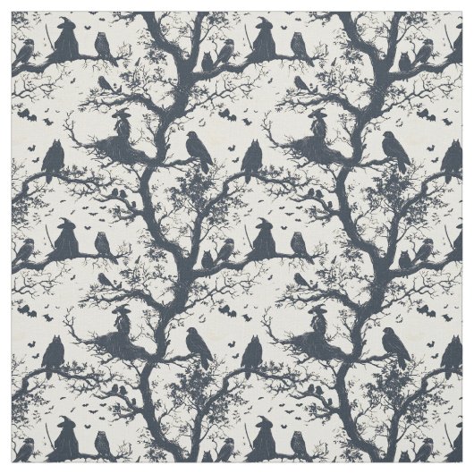 Tissu Create Your Own Musing Witch Birds Ivory Toile (Échantillon)