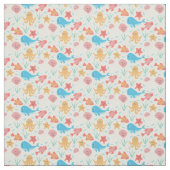 Tissu Créatures de mer drôles motif océan (Échantillon)