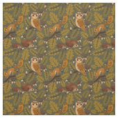 Tissu Créatures des bois et Motif Feuille (Échantillon)