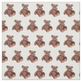 Tissu crèche brune mignonne d'ours de nounours (Échantillon)