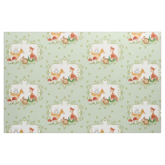 Tissu Crèche de neutre de bébé de créatures de conte de (Fat Quarter)