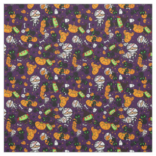Tissu Créer sa propre Kawaii Halloween Mode d'impression