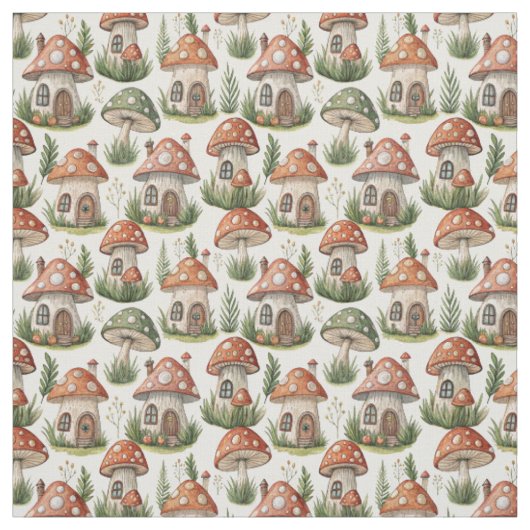 Tissu Créez vos propres maisons de fées de champignons m (Échantillon)