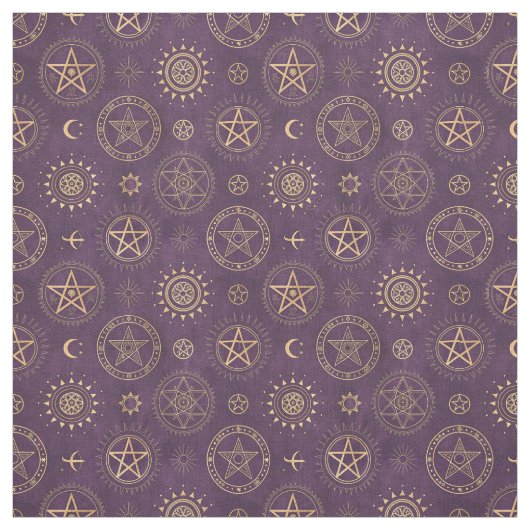 Tissu Créez Vos Propres Pentacles D'or Lune Violette (Échantillon)