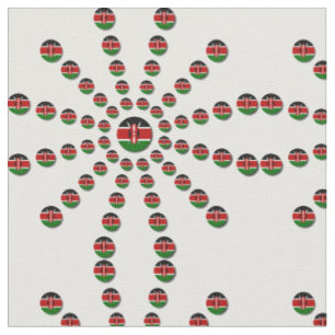 Tissu Créez votre propre Kenya Polka Dot Noir Rouge Vert