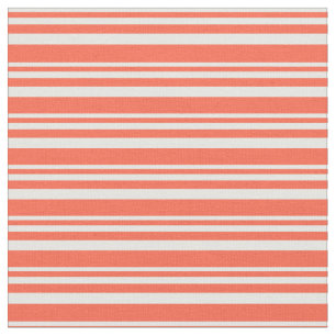 Tissu Crème à la menthe et Motif de lin de couleur rouge