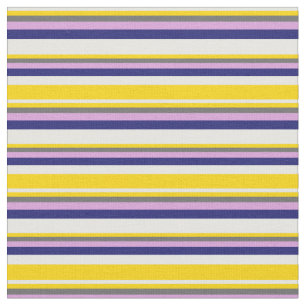 Tissu Crème à la menthe, Jaune, Gris, Plum et Bleu de mi