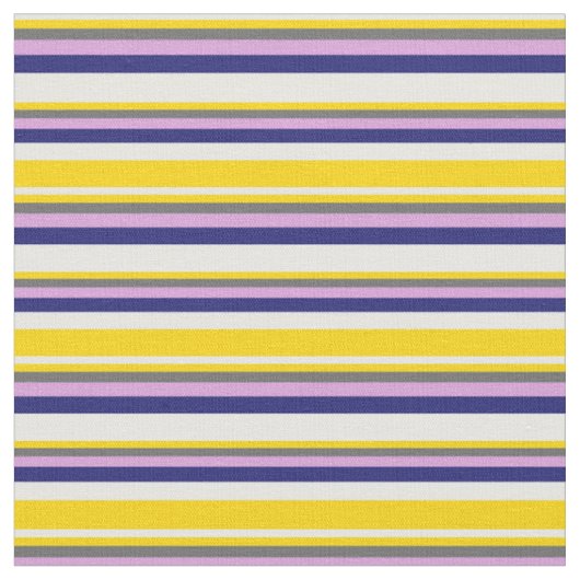 Tissu Crème à la menthe, Jaune, Gris, Plum et Bleu de mi (Fermer)