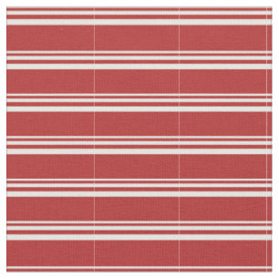 Tissu Crème à menthe et Motif rayé/lin de couleur rouge