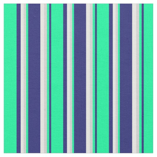 Tissu Crème Bleu, Vert, Gris Léger & Menthe (Fermer)