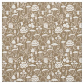 Tissu Crème Brown aux champignons (Échantillon)