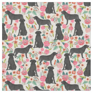 Tissu Crème de flûte vintage du Labrador noir