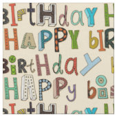 Tissu crème de joyeux anniversaire (Fermer)