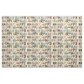 Tissu crème de joyeux anniversaire (Fat Quarter)