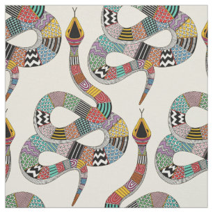 Tissu crème de serpent graphique