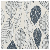 Tissu Crème feuille et plumes (Fermer)