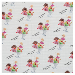 Tissu Crème glacée aux fraises roses pour la crème d'