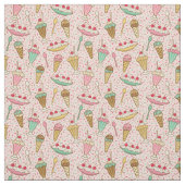 Tissu Crème glacée de fraise (Échantillon)