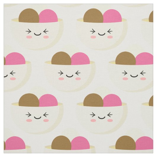Tissu Crème glacée Kawaii (Échantillon)