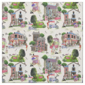 Tissu Crème glacée Pays Conception répétée (Échantillon)