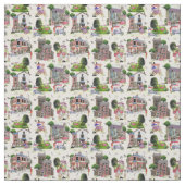 Tissu Crème glacée Pays Conception répétée (Échantillon)