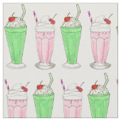 Tissu Crème glacée Shoppe rose vert Shake Milkshake Impr (Fermer)