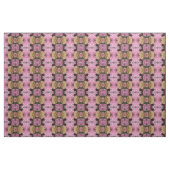 Tissu Crème rose Hydrangeas jaune rose vert floral (Yard)