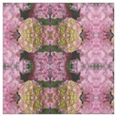 Tissu Crème rose Hydrangeas jaune rose vert floral (Échantillon)