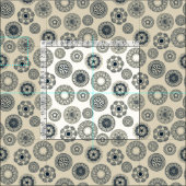 Tissu crème spot mandala cirque (Carreau)