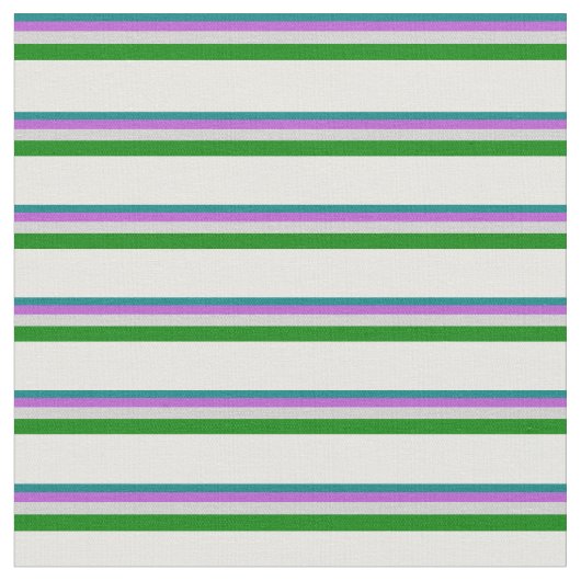 Tissu Crème turquoise, orchidée, gris clair, verte et à  (Fermer)