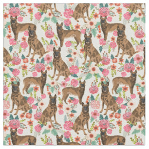 Tissu Crème vintage de floraux malinois belge