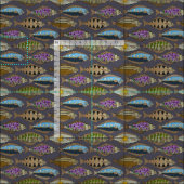 Tissu Crépuscule d'Alaska de flétan (Carreau)