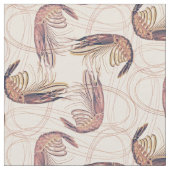 Tissu Crevettes roses Long Antenne Motif (Fermer)