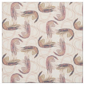 Tissu Crevettes roses Long Antenne Motif (Échantillon)