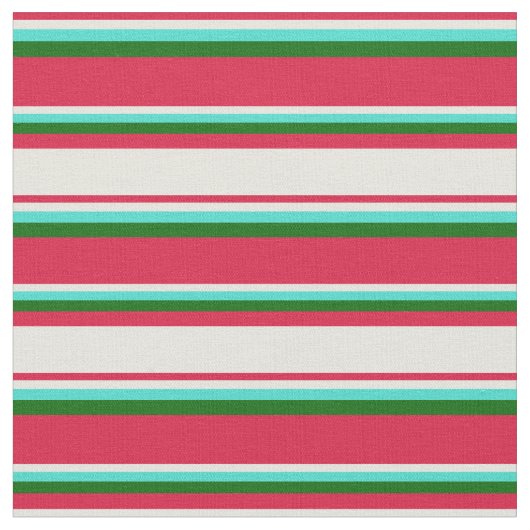 Tissu Crimson, Beige, Turquoise et Vert foncé (Fermer)