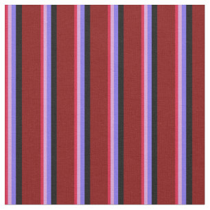 Tissu Crimson, Plum, Bleu d'ardoise moyenne, Noir et Mar