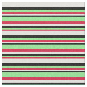 Tissu Crimson, vert clair, noir & blanc clair couleur cy