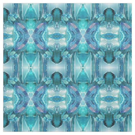 Tissu - Cristaux Aquamarines. (Échantillon)