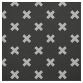 Tissu Crochets gris sur le noir (Échantillon)