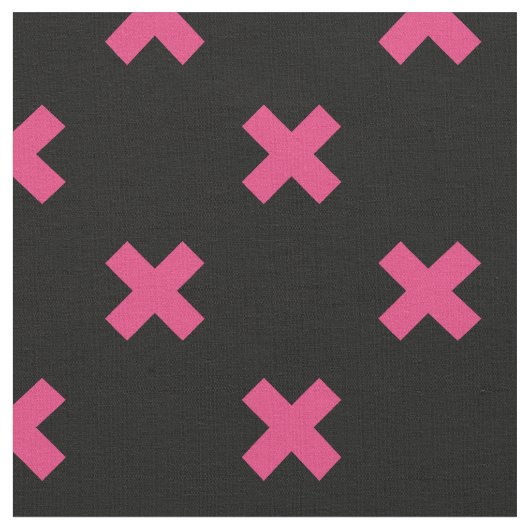 Tissu Crochis Fuchsia sur noir (Fermer)
