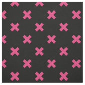 Tissu Crochis Fuchsia sur noir (Échantillon)