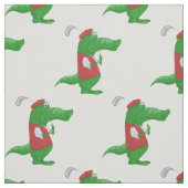 Tissu Crocodile jouant de dessin animé sur le golf (Échantillon)