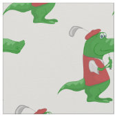 Tissu Crocodile jouant de dessin animé sur le golf (Détail)