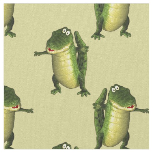 Tissu Crocodiles verts mignons (Fermer)