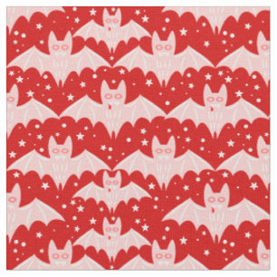 Tissu crocs de vampire halloween chauve-souris rose roug