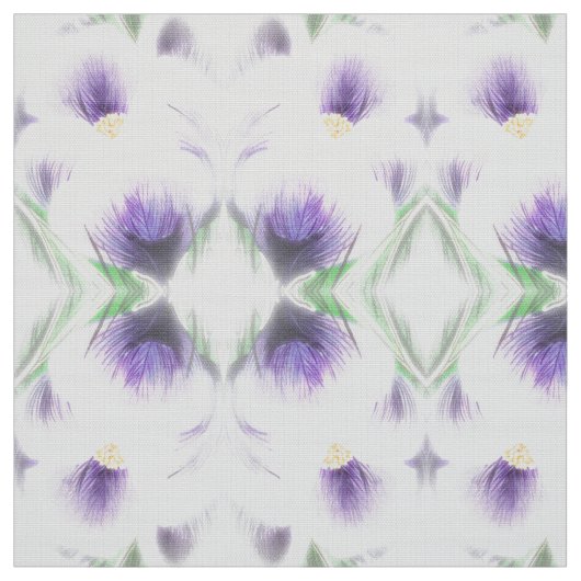 Tissu Crocus blanc plumé (Échantillon)