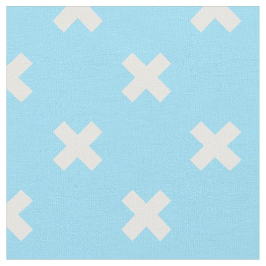 Tissu Croix blanche sur le bleu bébé (Fermer)