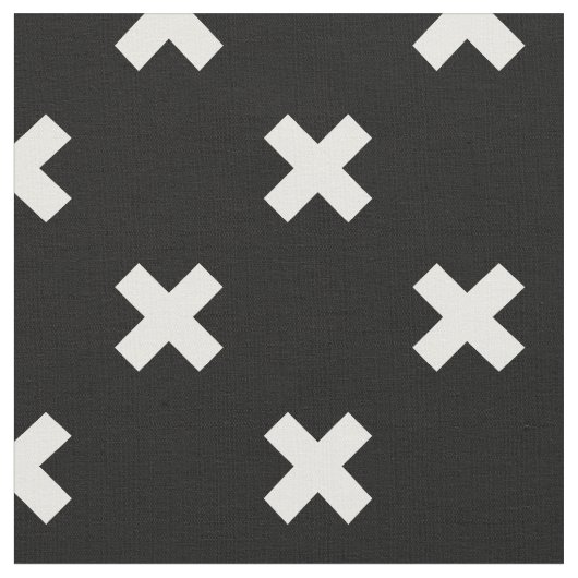 Tissu Croix blanche sur le noir (Fermer)