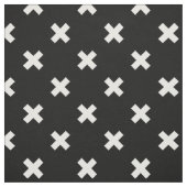 Tissu Croix blanche sur le noir (Échantillon)