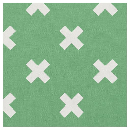 Tissu Croix blanche sur le vert (Fermer)